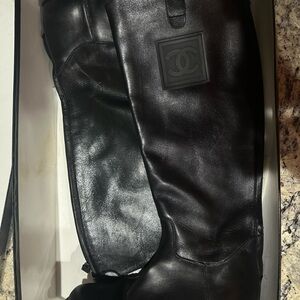 Chanel Black Leather Boots